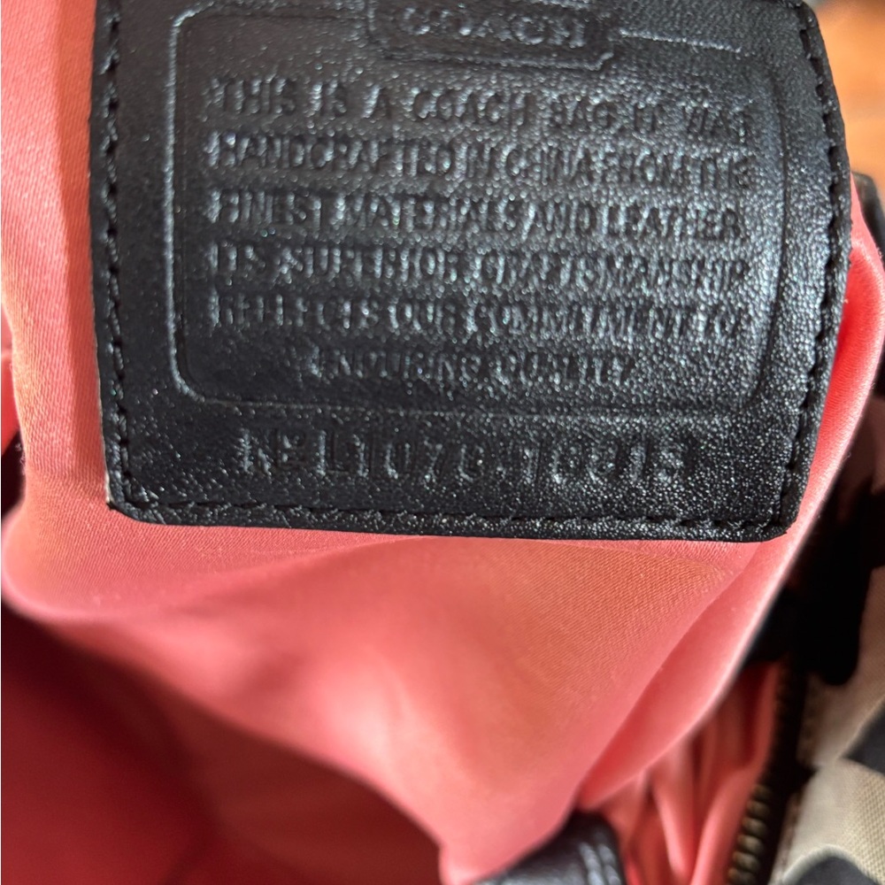 Coach Black and Tan Circle Pattern Shoulder Bag - Picture 2 of 3